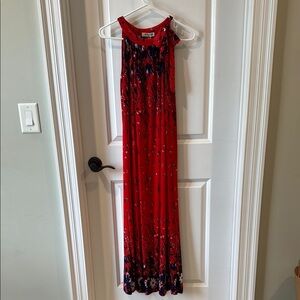 Red Sleeveless Maxi Dress